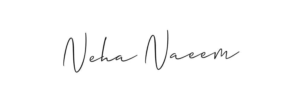 The best way (Allison_Script) to make a short signature is to pick only two or three words in your name. The name Neha Naeem include a total of six letters. For converting this name. Neha Naeem signature style 2 images and pictures png