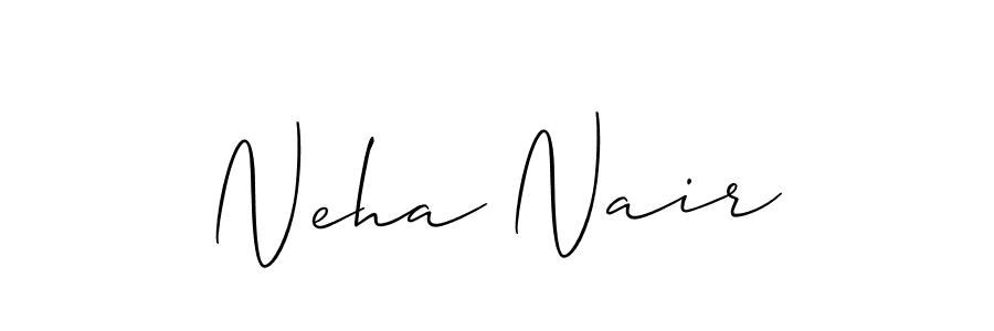 Make a beautiful signature design for name Neha Nair. With this signature (Allison_Script) style, you can create a handwritten signature for free. Neha Nair signature style 2 images and pictures png