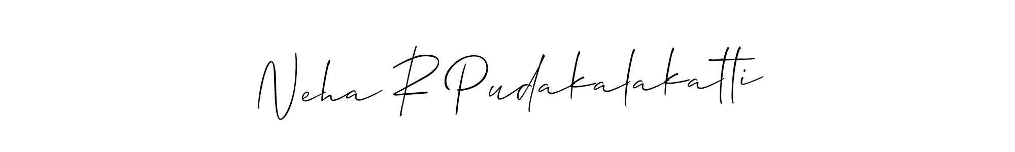 Allison_Script is a professional signature style that is perfect for those who want to add a touch of class to their signature. It is also a great choice for those who want to make their signature more unique. Get Neha R Pudakalakatti name to fancy signature for free. Neha R Pudakalakatti signature style 2 images and pictures png