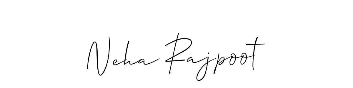 How to make Neha Rajpoot name signature. Use Allison_Script style for creating short signs online. This is the latest handwritten sign. Neha Rajpoot signature style 2 images and pictures png