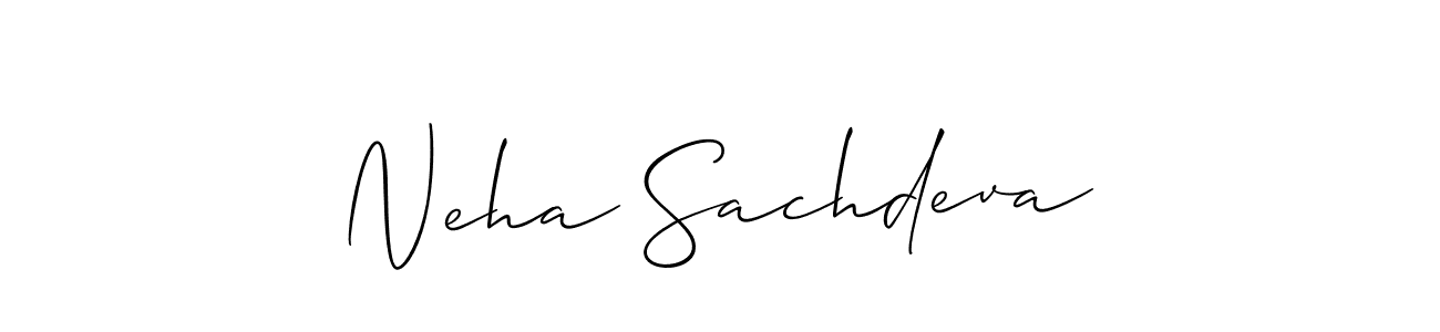 Create a beautiful signature design for name Neha Sachdeva. With this signature (Allison_Script) fonts, you can make a handwritten signature for free. Neha Sachdeva signature style 2 images and pictures png