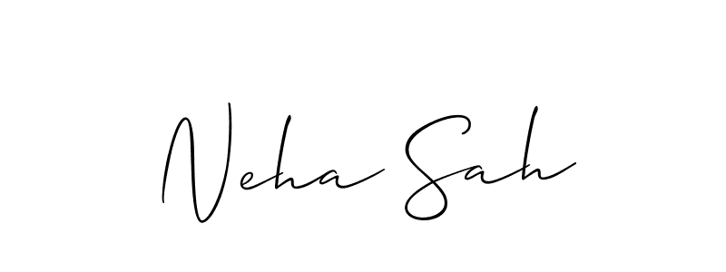 The best way (Allison_Script) to make a short signature is to pick only two or three words in your name. The name Neha Sah include a total of six letters. For converting this name. Neha Sah signature style 2 images and pictures png