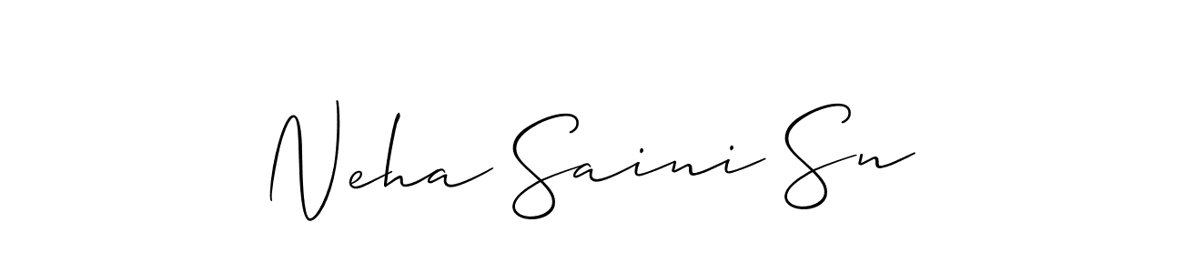 How to make Neha Saini Sn name signature. Use Allison_Script style for creating short signs online. This is the latest handwritten sign. Neha Saini Sn signature style 2 images and pictures png