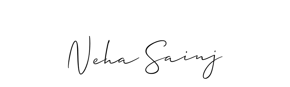 Make a beautiful signature design for name Neha Sainj. With this signature (Allison_Script) style, you can create a handwritten signature for free. Neha Sainj signature style 2 images and pictures png