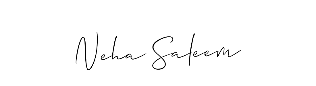 Create a beautiful signature design for name Neha Saleem. With this signature (Allison_Script) fonts, you can make a handwritten signature for free. Neha Saleem signature style 2 images and pictures png