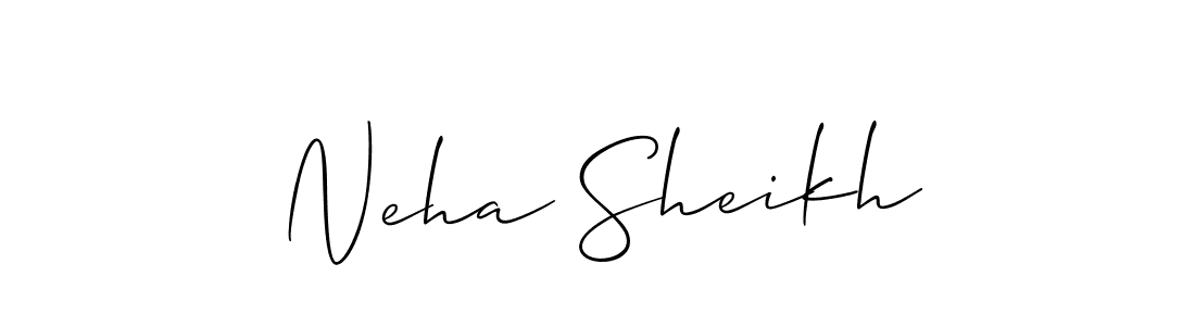 Allison_Script is a professional signature style that is perfect for those who want to add a touch of class to their signature. It is also a great choice for those who want to make their signature more unique. Get Neha Sheikh name to fancy signature for free. Neha Sheikh signature style 2 images and pictures png