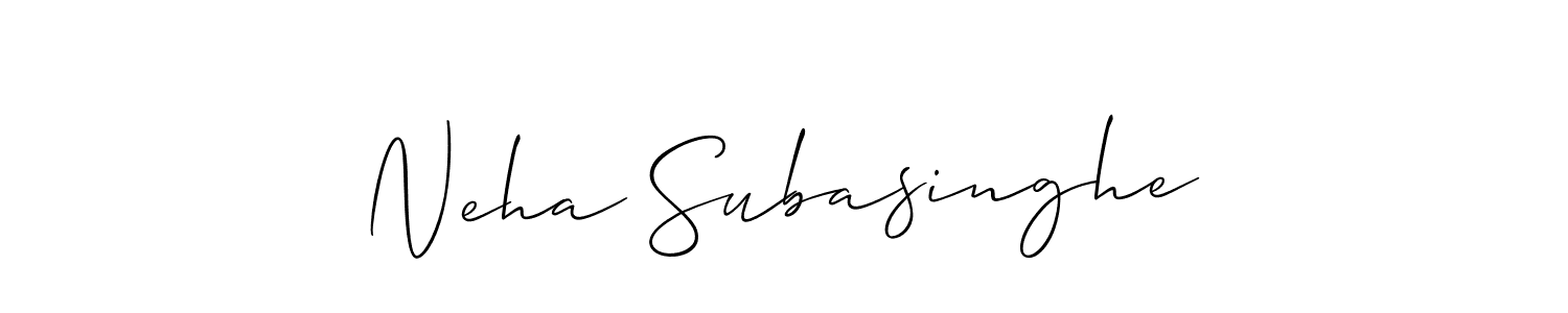 How to make Neha Subasinghe signature? Allison_Script is a professional autograph style. Create handwritten signature for Neha Subasinghe name. Neha Subasinghe signature style 2 images and pictures png