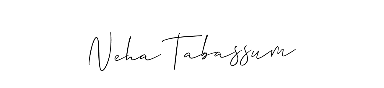 Make a beautiful signature design for name Neha Tabassum. With this signature (Allison_Script) style, you can create a handwritten signature for free. Neha Tabassum signature style 2 images and pictures png