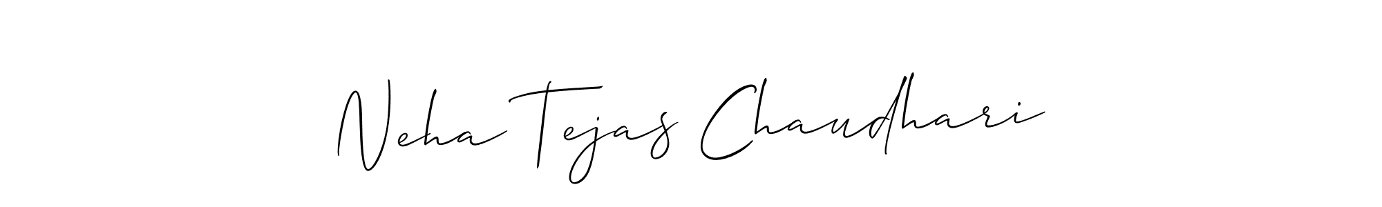 if you are searching for the best signature style for your name Neha Tejas Chaudhari. so please give up your signature search. here we have designed multiple signature styles  using Allison_Script. Neha Tejas Chaudhari signature style 2 images and pictures png