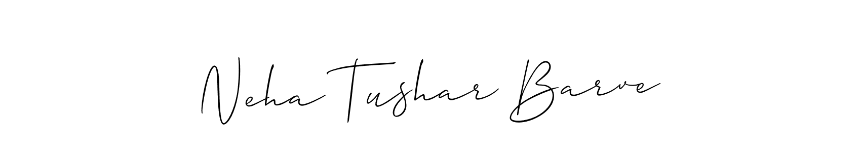 Also You can easily find your signature by using the search form. We will create Neha Tushar Barve name handwritten signature images for you free of cost using Allison_Script sign style. Neha Tushar Barve signature style 2 images and pictures png