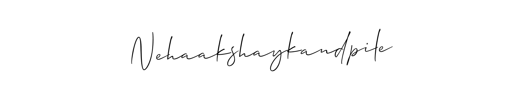 Make a beautiful signature design for name Nehaakshaykandpile. With this signature (Allison_Script) style, you can create a handwritten signature for free. Nehaakshaykandpile signature style 2 images and pictures png