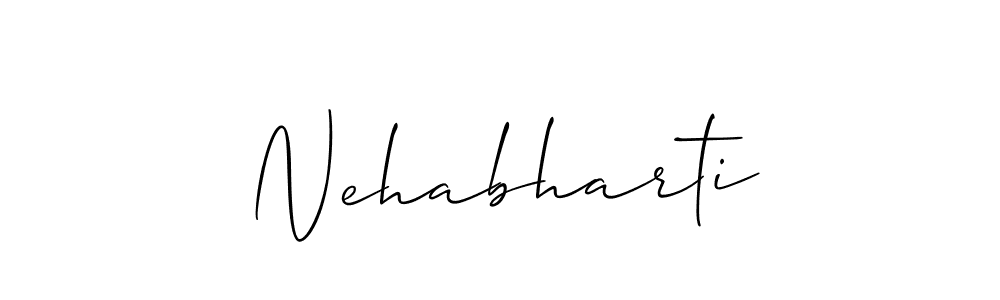Use a signature maker to create a handwritten signature online. With this signature software, you can design (Allison_Script) your own signature for name Nehabharti. Nehabharti signature style 2 images and pictures png