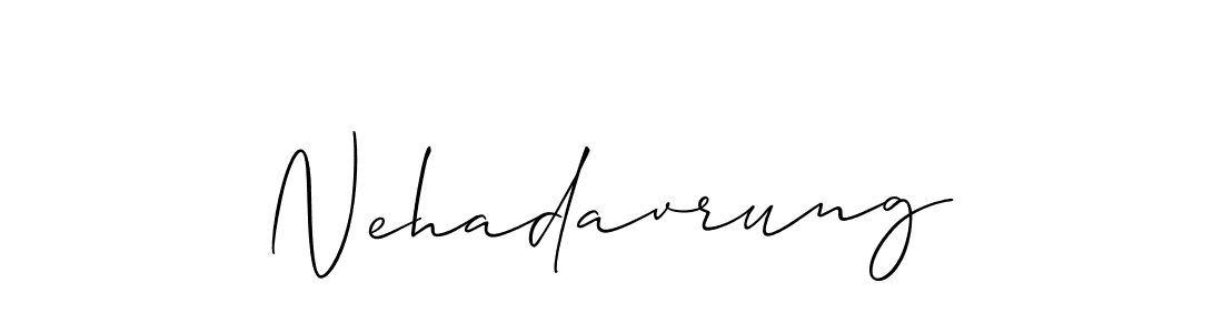 The best way (Allison_Script) to make a short signature is to pick only two or three words in your name. The name Nehadavrung include a total of six letters. For converting this name. Nehadavrung signature style 2 images and pictures png