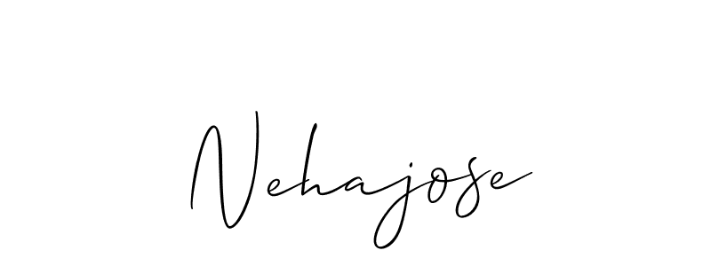 Design your own signature with our free online signature maker. With this signature software, you can create a handwritten (Allison_Script) signature for name Nehajose. Nehajose signature style 2 images and pictures png