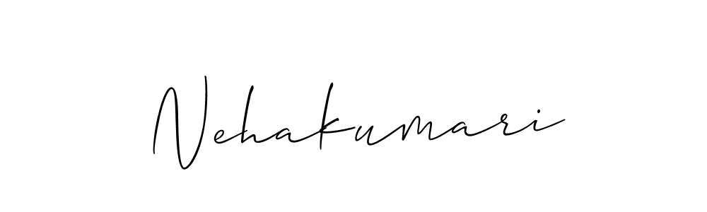 How to make Nehakumari signature? Allison_Script is a professional autograph style. Create handwritten signature for Nehakumari name. Nehakumari signature style 2 images and pictures png