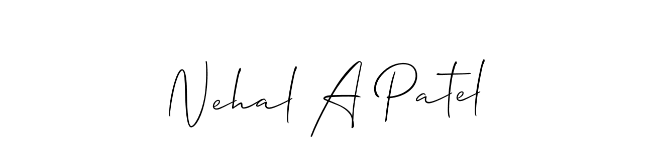 Use a signature maker to create a handwritten signature online. With this signature software, you can design (Allison_Script) your own signature for name Nehal A Patel. Nehal A Patel signature style 2 images and pictures png