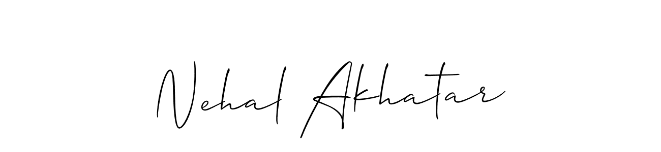 Use a signature maker to create a handwritten signature online. With this signature software, you can design (Allison_Script) your own signature for name Nehal Akhatar. Nehal Akhatar signature style 2 images and pictures png