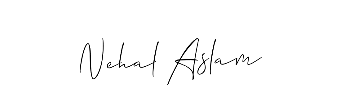 It looks lik you need a new signature style for name Nehal Aslam. Design unique handwritten (Allison_Script) signature with our free signature maker in just a few clicks. Nehal Aslam signature style 2 images and pictures png