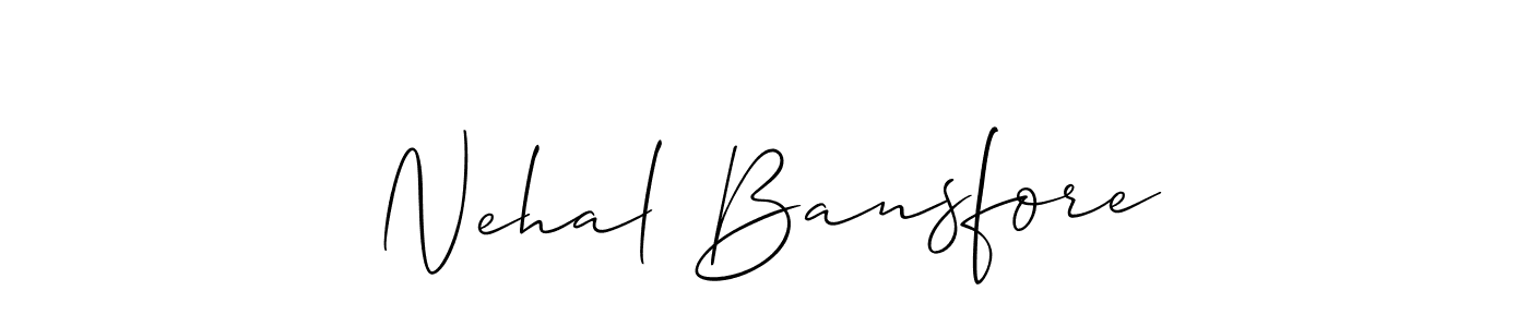 Similarly Allison_Script is the best handwritten signature design. Signature creator online .You can use it as an online autograph creator for name Nehal Bansfore. Nehal Bansfore signature style 2 images and pictures png