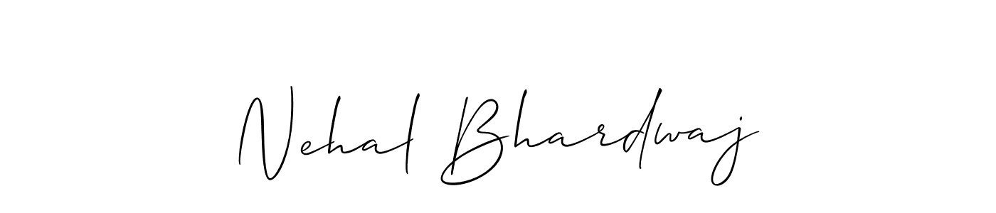 This is the best signature style for the Nehal Bhardwaj name. Also you like these signature font (Allison_Script). Mix name signature. Nehal Bhardwaj signature style 2 images and pictures png