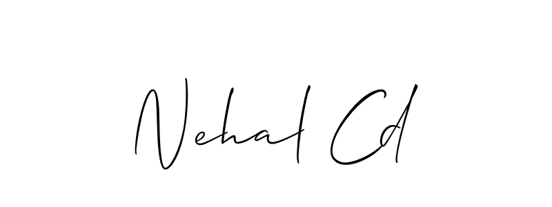 Design your own signature with our free online signature maker. With this signature software, you can create a handwritten (Allison_Script) signature for name Nehal Cd. Nehal Cd signature style 2 images and pictures png