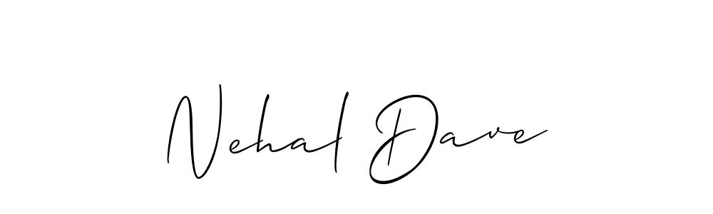 Make a beautiful signature design for name Nehal Dave. With this signature (Allison_Script) style, you can create a handwritten signature for free. Nehal Dave signature style 2 images and pictures png