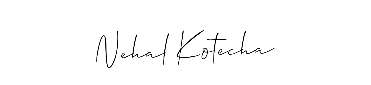 Design your own signature with our free online signature maker. With this signature software, you can create a handwritten (Allison_Script) signature for name Nehal Kotecha. Nehal Kotecha signature style 2 images and pictures png