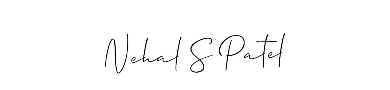 if you are searching for the best signature style for your name Nehal S Patel. so please give up your signature search. here we have designed multiple signature styles  using Allison_Script. Nehal S Patel signature style 2 images and pictures png