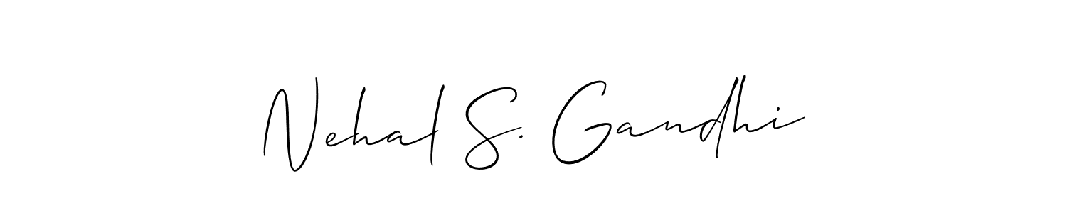 Create a beautiful signature design for name Nehal S. Gandhi. With this signature (Allison_Script) fonts, you can make a handwritten signature for free. Nehal S. Gandhi signature style 2 images and pictures png