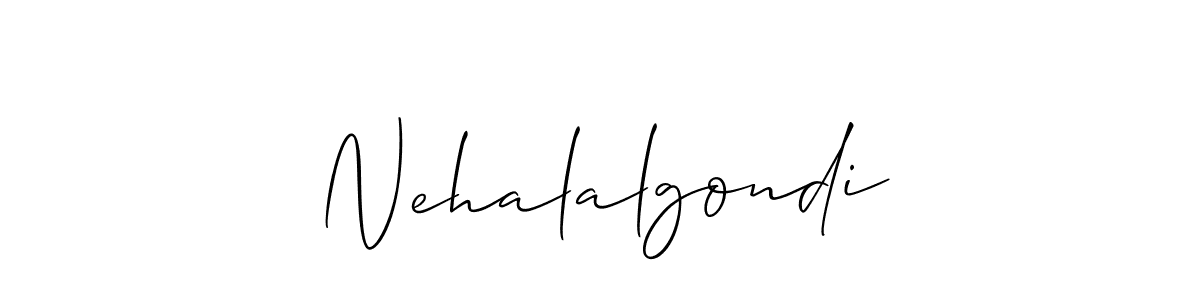 if you are searching for the best signature style for your name Nehalalgondi. so please give up your signature search. here we have designed multiple signature styles  using Allison_Script. Nehalalgondi signature style 2 images and pictures png