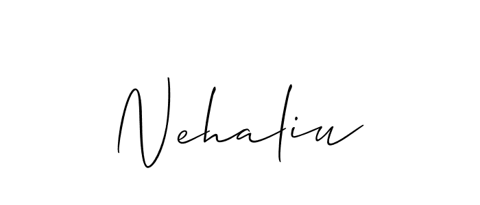 The best way (Allison_Script) to make a short signature is to pick only two or three words in your name. The name Nehaliu include a total of six letters. For converting this name. Nehaliu signature style 2 images and pictures png