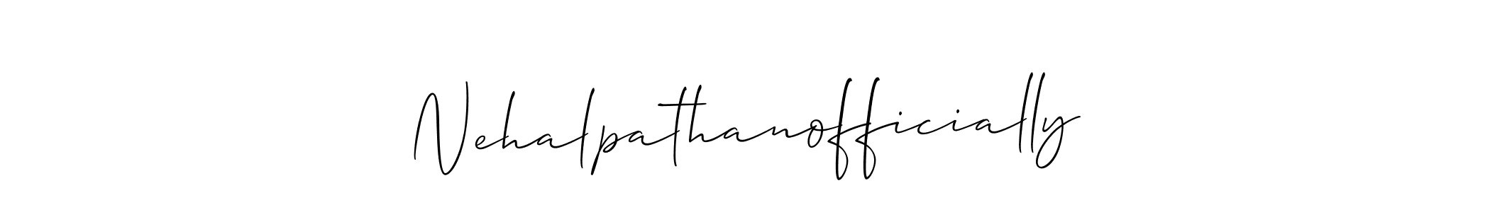 It looks lik you need a new signature style for name Nehalpathanofficially. Design unique handwritten (Allison_Script) signature with our free signature maker in just a few clicks. Nehalpathanofficially signature style 2 images and pictures png