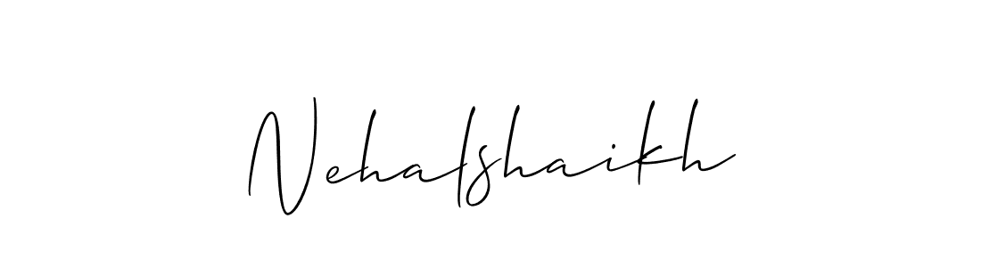 Create a beautiful signature design for name Nehalshaikh. With this signature (Allison_Script) fonts, you can make a handwritten signature for free. Nehalshaikh signature style 2 images and pictures png