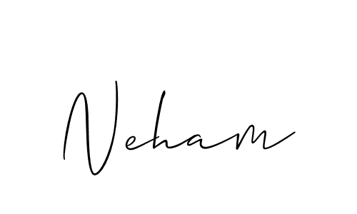 Create a beautiful signature design for name Neham. With this signature (Allison_Script) fonts, you can make a handwritten signature for free. Neham signature style 2 images and pictures png