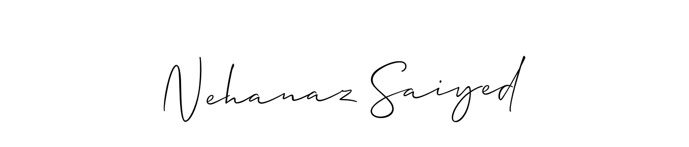 This is the best signature style for the Nehanaz Saiyed name. Also you like these signature font (Allison_Script). Mix name signature. Nehanaz Saiyed signature style 2 images and pictures png