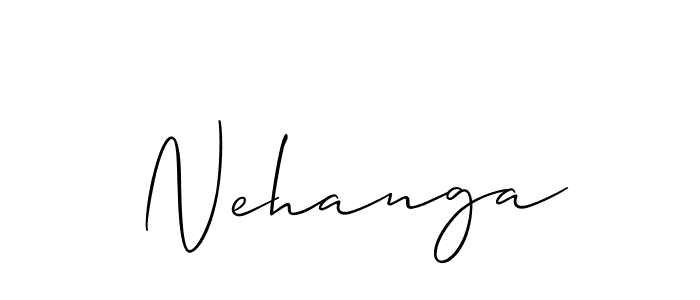 How to make Nehanga signature? Allison_Script is a professional autograph style. Create handwritten signature for Nehanga name. Nehanga signature style 2 images and pictures png