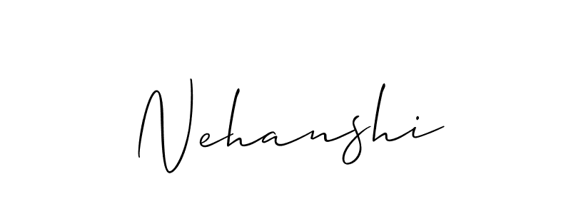 Use a signature maker to create a handwritten signature online. With this signature software, you can design (Allison_Script) your own signature for name Nehanshi. Nehanshi signature style 2 images and pictures png