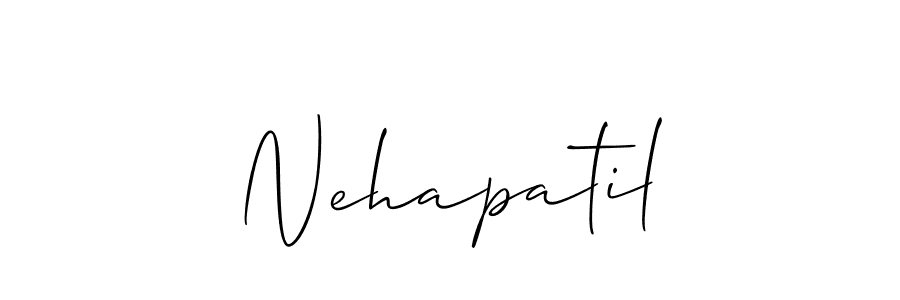 Make a beautiful signature design for name Nehapatil. With this signature (Allison_Script) style, you can create a handwritten signature for free. Nehapatil signature style 2 images and pictures png