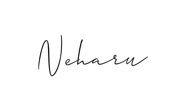 It looks lik you need a new signature style for name Neharu. Design unique handwritten (Allison_Script) signature with our free signature maker in just a few clicks. Neharu signature style 2 images and pictures png