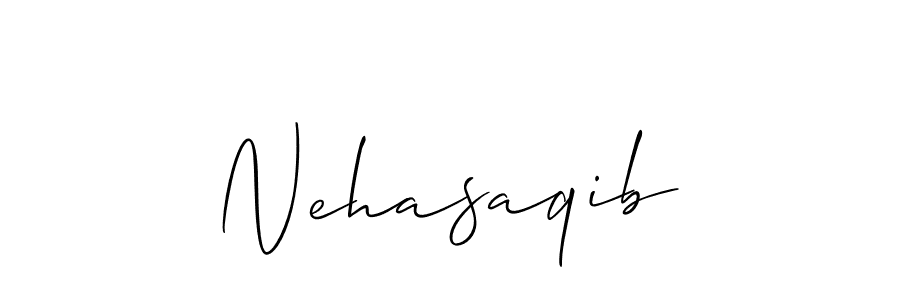 How to make Nehasaqib signature? Allison_Script is a professional autograph style. Create handwritten signature for Nehasaqib name. Nehasaqib signature style 2 images and pictures png