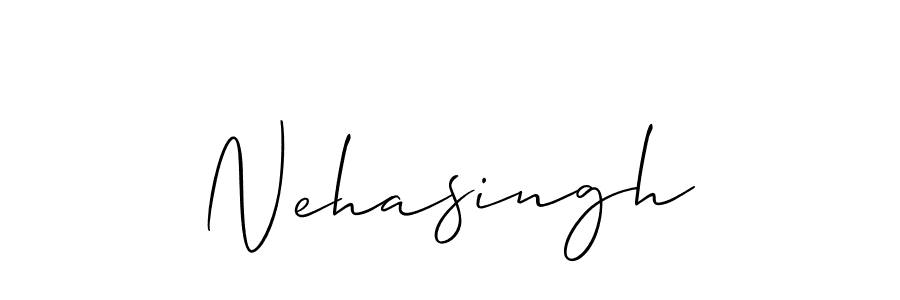 The best way (Allison_Script) to make a short signature is to pick only two or three words in your name. The name Nehasingh include a total of six letters. For converting this name. Nehasingh signature style 2 images and pictures png