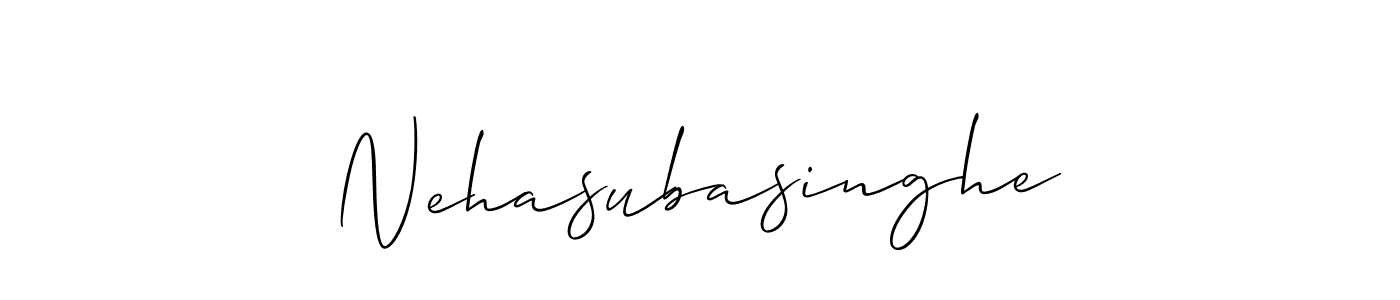 Use a signature maker to create a handwritten signature online. With this signature software, you can design (Allison_Script) your own signature for name Nehasubasinghe. Nehasubasinghe signature style 2 images and pictures png