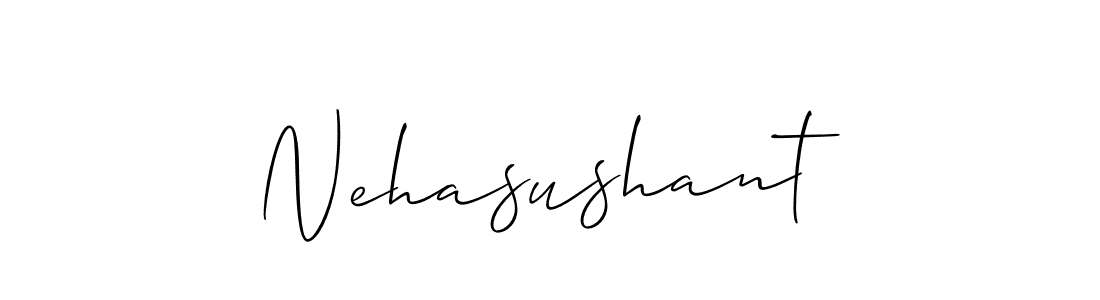 if you are searching for the best signature style for your name Nehasushant. so please give up your signature search. here we have designed multiple signature styles  using Allison_Script. Nehasushant signature style 2 images and pictures png