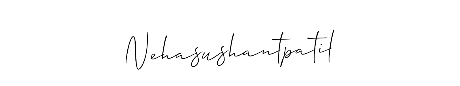 How to make Nehasushantpatil name signature. Use Allison_Script style for creating short signs online. This is the latest handwritten sign. Nehasushantpatil signature style 2 images and pictures png