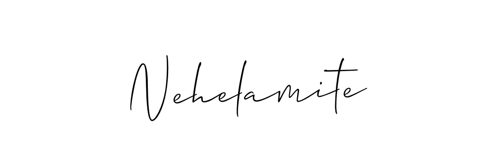 Allison_Script is a professional signature style that is perfect for those who want to add a touch of class to their signature. It is also a great choice for those who want to make their signature more unique. Get Nehelamite name to fancy signature for free. Nehelamite signature style 2 images and pictures png