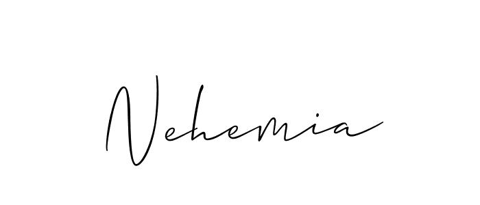 How to make Nehemia signature? Allison_Script is a professional autograph style. Create handwritten signature for Nehemia name. Nehemia signature style 2 images and pictures png