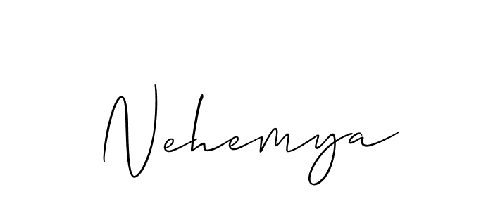 The best way (Allison_Script) to make a short signature is to pick only two or three words in your name. The name Nehemya include a total of six letters. For converting this name. Nehemya signature style 2 images and pictures png