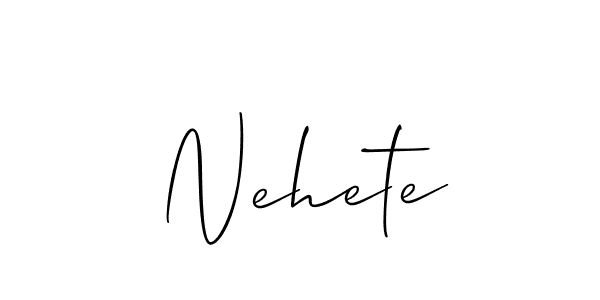 Make a short Nehete signature style. Manage your documents anywhere anytime using Allison_Script. Create and add eSignatures, submit forms, share and send files easily. Nehete signature style 2 images and pictures png