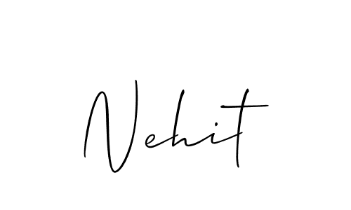 Use a signature maker to create a handwritten signature online. With this signature software, you can design (Allison_Script) your own signature for name Nehit. Nehit signature style 2 images and pictures png