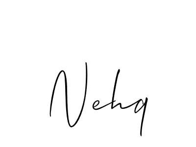 How to make Nehq signature? Allison_Script is a professional autograph style. Create handwritten signature for Nehq name. Nehq signature style 2 images and pictures png